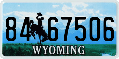WY license plate 8467506
