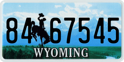 WY license plate 8467545