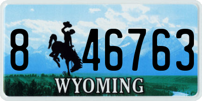 WY license plate 846763
