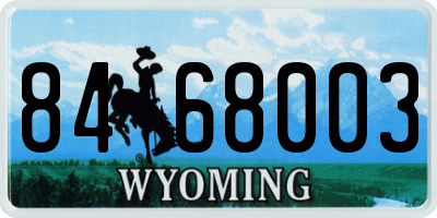 WY license plate 8468003