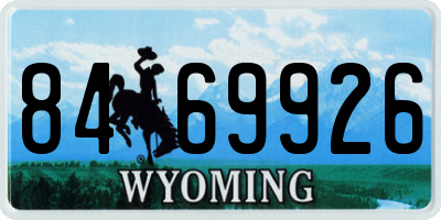 WY license plate 8469926