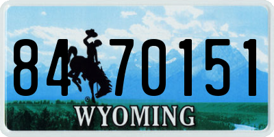 WY license plate 8470151