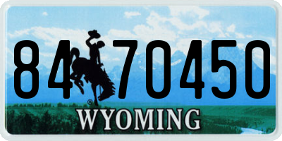 WY license plate 8470450