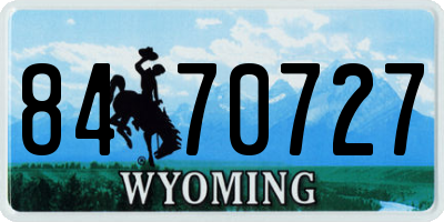 WY license plate 8470727