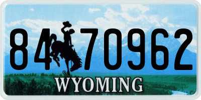 WY license plate 8470962