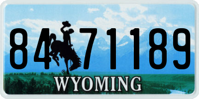 WY license plate 8471189