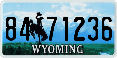WY license plate 8471236