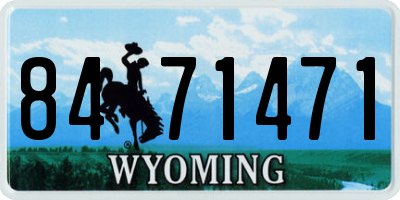 WY license plate 8471471
