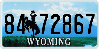 WY license plate 8472867