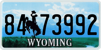 WY license plate 8473992