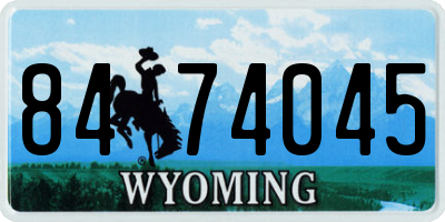 WY license plate 8474045