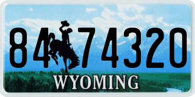 WY license plate 8474320