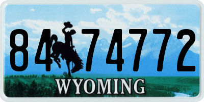 WY license plate 8474772