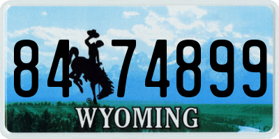 WY license plate 8474899