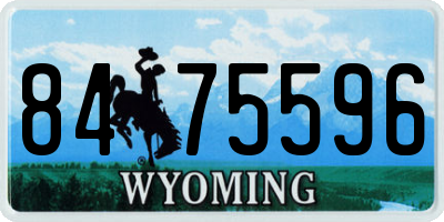 WY license plate 8475596