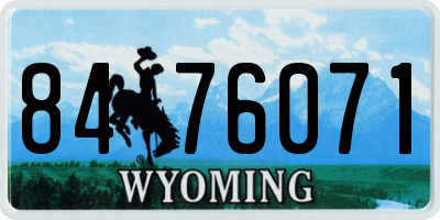 WY license plate 8476071