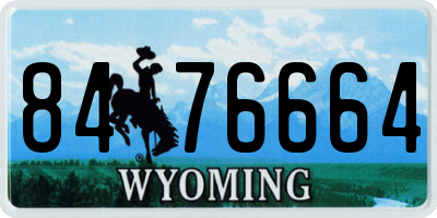 WY license plate 8476664