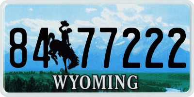 WY license plate 8477222