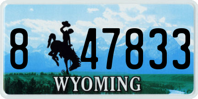 WY license plate 847833
