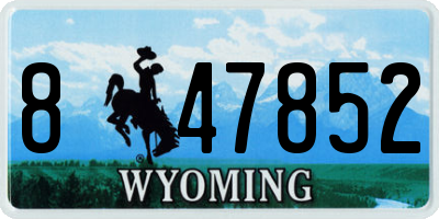 WY license plate 847852