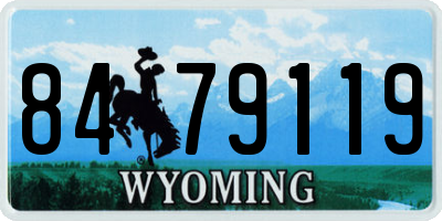 WY license plate 8479119