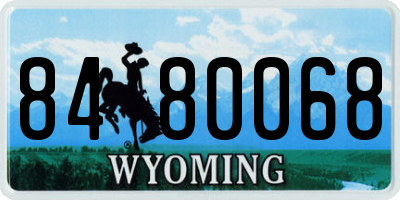 WY license plate 8480068