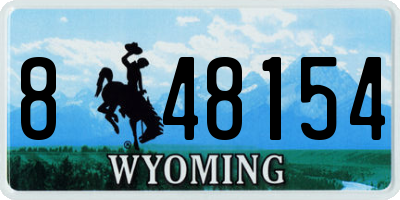WY license plate 848154