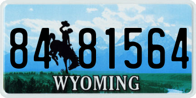 WY license plate 8481564