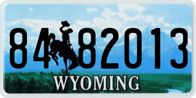 WY license plate 8482013