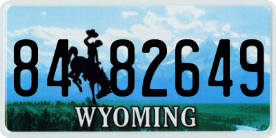 WY license plate 8482649