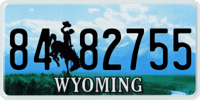 WY license plate 8482755
