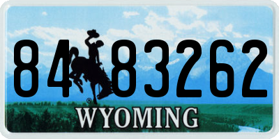 WY license plate 8483262