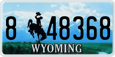 WY license plate 848368