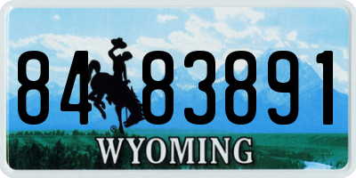 WY license plate 8483891