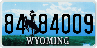 WY license plate 8484009