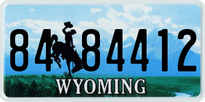 WY license plate 8484412