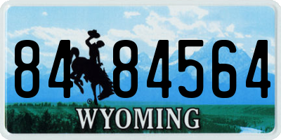 WY license plate 8484564