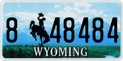 WY license plate 848484