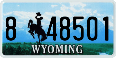 WY license plate 848501