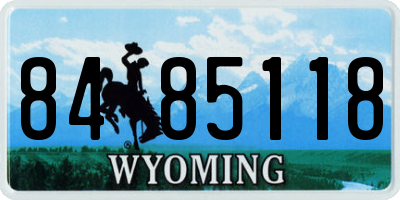 WY license plate 8485118