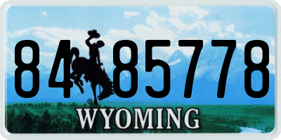 WY license plate 8485778