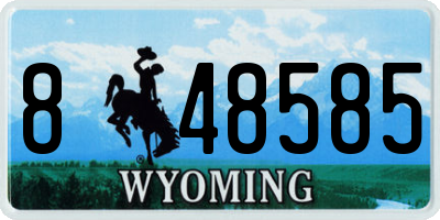WY license plate 848585