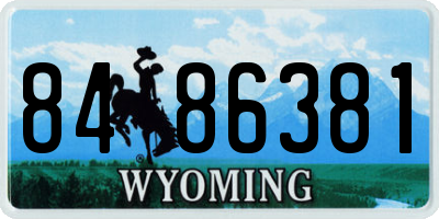 WY license plate 8486381