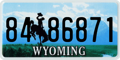 WY license plate 8486871