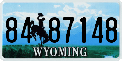 WY license plate 8487148
