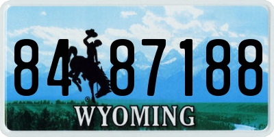 WY license plate 8487188