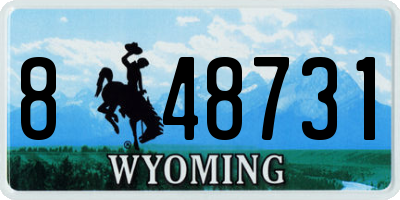WY license plate 848731
