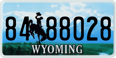 WY license plate 8488028