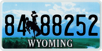 WY license plate 8488252
