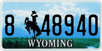 WY license plate 848940